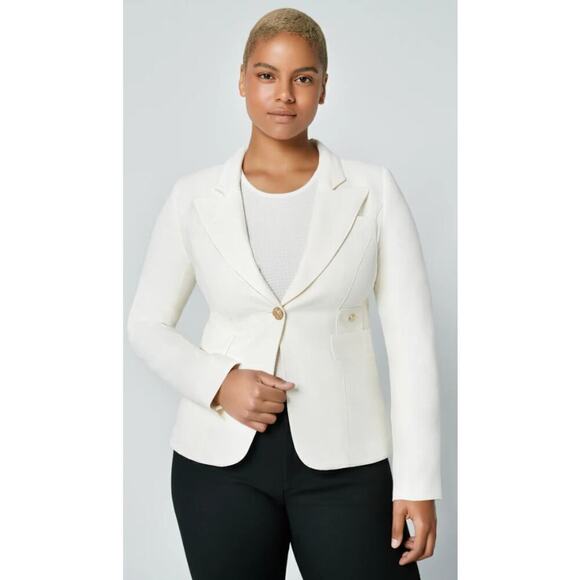 Smythe Dutchess Wool Blazer in Ivory Single Button Closure Fully Lined Revolve - Picture 1 of 12
